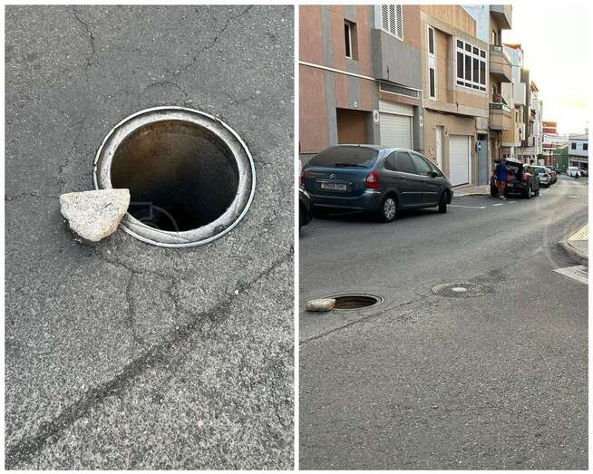 Imágenes de la arqueta sin tapa/TA.